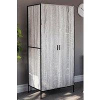 Home Discount Vida Designs Brooklyn 2 Door Wardrobe Storage Bedroom Furniture 1800 x 830 x 520 mm in Grey