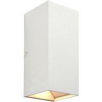 Loops Twin Outdoor IP44 Rectangular Wall Light - 2 x 5.5W CCT LED - Matt White