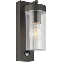 Loops Modern Outdoor Wall Lantern Light with PIR - 15W E27 GLS LED - Dimmable