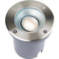 Loops Recessed Outdoor IP67 Round Ground Light - 50W GU10 Reflector - Stainless Steel in Metallics