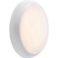 Loops Gloss White Commercial IP65 Bulkhead Light - 18W CCT LED Module - Corridor Lamp