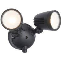 Loops Twin Light Outdoor Adjustable Spot Light - 2 x 10W CCT LED Module - Matt Black