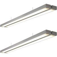 Loops 2 PACK Twin Commercial LED Suspension Light - 1494 x 156mm - 2 x 26W CCT LED