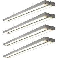 Loops 4 PACK Twin Commercial LED Suspension Light - 1494 x 156mm - 2 x 26W CCT LED