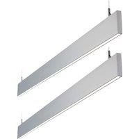 Loops 2 PACK Slim Commercial Suspension Light - 1500mm x 20mm - 40W Cool White LED