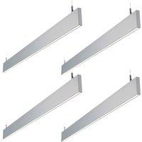 Loops 4 PACK Slim Commercial Suspension Light - 1500mm x 20mm - 40W Cool White LED