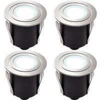 Loops 4 PACK Recessed IP67 Guide Light - 1.2W Daylight White LED - Stainless Steel in Metallics
