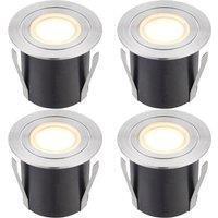 Loops 4 PACK Recessed IP67 Guide Light - 1.2W Warm White LED - Stainless Steel in Metallics
