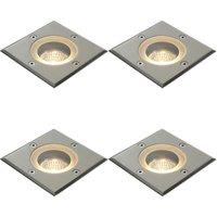 Loops 4 PACK Marine Grade IP65 Square Ground Light - 50W GU10 - Stainless Steel in Metallics