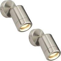 Loops 2 PACK Adjustable IP65 Spotlight - 7W LED GU10 - Marine Grade Stainless Steel in Metallics