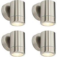 Loops 4 PACK Dimmable Outdoor IP65 Wall Downlight - 7W GU10 LED - Stainless Steel in Metallics