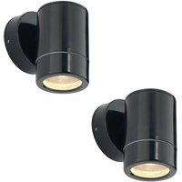Loops 2 PACK Outdoor IP65 Wall Downlight - Dimmable 7W LED GU10 - Satin Black