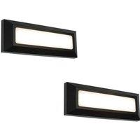 Loops 2 PACK Outdoor IP65 Pathway Guide Light - Direct 3W Warm White LED - Black ABS