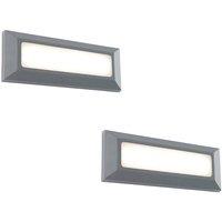 Loops 2 PACK Outdoor IP65 Pathway Guide Light - Direct 3W Warm White LED - Gray ABS