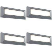 Loops 4 PACK Outdoor IP65 Pathway Guide Light - Direct 3W Warm White LED - Gray ABS