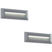 Loops 2 PACK Outdoor Pathway Guide Light - Indirect 2W Warm White LED - Gray ABS