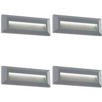 Loops 4 PACK Outdoor Pathway Guide Light - Indirect 2W Warm White LED - Gray ABS