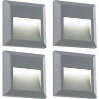 Loops 4 PACK Square IP65 Guide Light - Indirect 1.1W Warm White LED - Gray ABS
