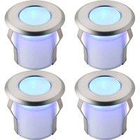 Loops 4 PACK Recessed Decking IP67 Guide Light - 0.8W Blue LED - Stainless Steel in Metallics