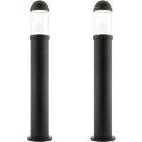 Loops 2 PACK Outdoor Bollard Post Light - 20W CCT LED Module - Textured Black Finish