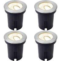 Loops 4 PACK Stainless Steel IP67 Ground Light - 13W Warm White LED - Tilting Head in Metallics