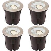 Loops 4 PACK Stainless Steel IP67 Ground Light - 16.5W Warm White Tilting Head LED in Metallics
