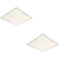Loops 2 PACK Anti-Glare Ceiling Panel Light - 40W Cool White LED - White Paint