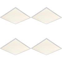 Loops 4 PACK Anti-Glare Ceiling Panel Light - 40W Cool White LED - White Paint