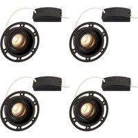 Loops 4 PACK Trimless Plaster-In Downlight - 50W GU10 Reflector LED - Matt Black
