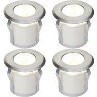 Loops 4 PACK Recessed Decking IP67 Guide Light - 0.8W Cool White LED - Stainless Steel in Metallics