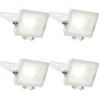 Loops 4 PACK Outdoor Waterproof LED Floodlight - 20W Cool White LED - Matt White