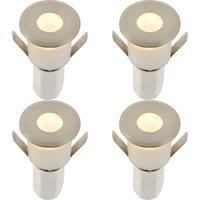 Loops 4 PACK Recessed Decking IP67 Guide Light - 1.2W Warm White LED - Satin Nickel in Metallics