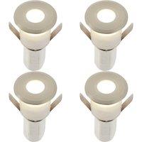 Loops 4 PACK Recessed Decking IP67 Guide Light - 1.2W Cool White LED - Satin Nickel in Metallics