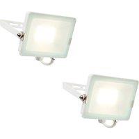 Loops 2 PACK Outdoor Waterproof LED Floodlight - 30W Cool White LED - Matt White
