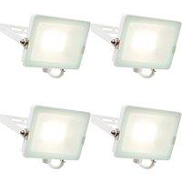 Loops 4 PACK Outdoor Waterproof LED Floodlight - 30W Cool White LED - Matt White
