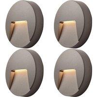 Loops 4 PACK Round Outdoor IP65 Pathway Guide Light - Indirect CCT LED - Grey ABS