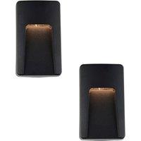 Loops 2 PACK Vertical Outdoor Pathway Guide Light - Indirect CCT LED - Black ABS