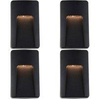 Loops 4 PACK Vertical Outdoor Pathway Guide Light - Indirect CCT LED - Black ABS