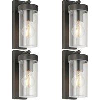 Loops 4 PACK Modern Outdoor IP44 Wall Lantern Light - 15W E27 GLS LED - Dimmable