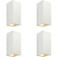 Loops 4 PACK Twin Outdoor Rectangular Wall Light - 2 x 5.5W CCT LED - Matt White