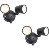 Loops 2 PACK Twin Light Outdoor Adjustable Spot Light - 2 x 10W CCT LED Module
