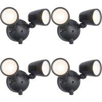 Loops 4 PACK Twin Light Outdoor Adjustable Spot Light - 2 x 10W CCT LED Module