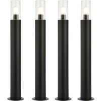 Loops 4 PACK Outdoor Bollard Post Light - 15W E27 LED - 800mm Height - Stainless Steel in Metallics