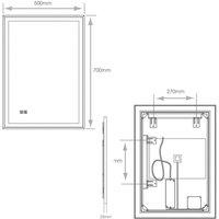 Loops 500 x 700mm IP44 MATT BLACK LED Bathroom Mirror & Demister Tunable White Border