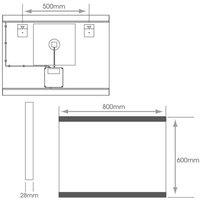 Loops 800 x 600mm LED Bathroom Mirror & Bluetooth Speaker -IP44 Demister Tunable White