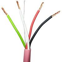 Loops 25m Low Smoke 4 Core Speaker Cable 1.5mm OXYGEN FREE COPPER (OFC) LSZH 100V in Black