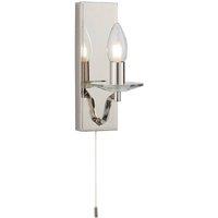 Loops Polished Nickel Bathroom Wall Light & Clear Crystal Detailing Decorative Sconce in Metallics