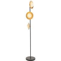 Loops 1560mm Freestanding Floor Lamp Light - Gold & Bronze Dish Design - Opal Glass in Clear