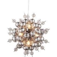 Loops Black Chrome Ceiling Pendant with Tinted Glass Spheres Decorative Light Fitting