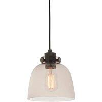 Loops Industrial Ceiling Pendant Light Fitting - Matt Black & Smoked Grey Glass